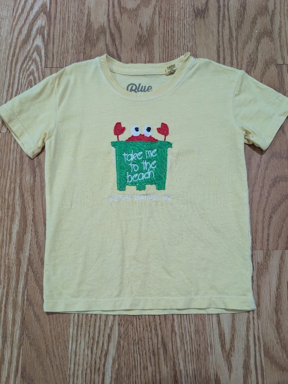Kids Yellow "Take Me to the Beach" Crab Tee 3T